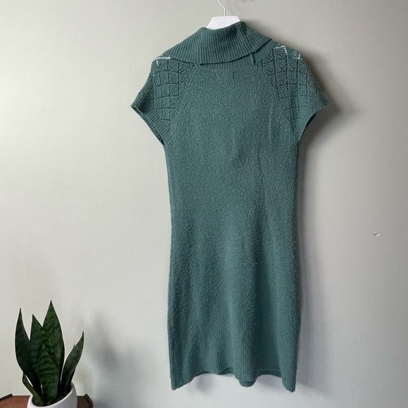 Long Greenish Blue Cowl Neck Sweater / Size M - Picture 6 of 6